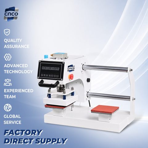 CNCO CN-705B Dual Workstation Pneumatic Heat Press Machine 150*150mm Wash Care Label Heat Transfer Bonding Machine