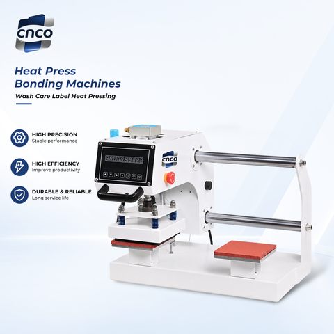 Dual Station Pneumatic Label Heat Press Machine Seamless Bra Sportswear Care Tag Heat Transfer Press Equipment