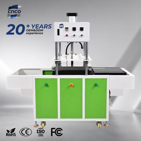 6500W 0-220℃ Four Guide Column Pneumatic Hot Press Machine Smooth Vertical Stroke Elastic Fabric Seamless Bonding Equipment