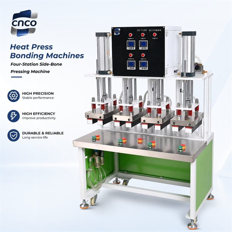 CNCO CN-710B 4 Working Station Pneumatic Heat Press Bonding Machine One Cycle Four Pieces Underwear Side Bone Shaping Machinery