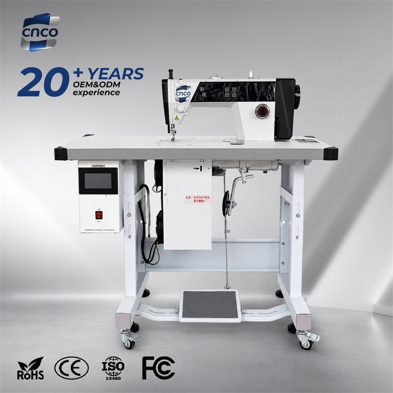 No Thread Ultrasonic Splicing Machine Clean Burr-Free Seam Leather Fabric Welding Machine For Polo T-shirt PU Leather Fabrics