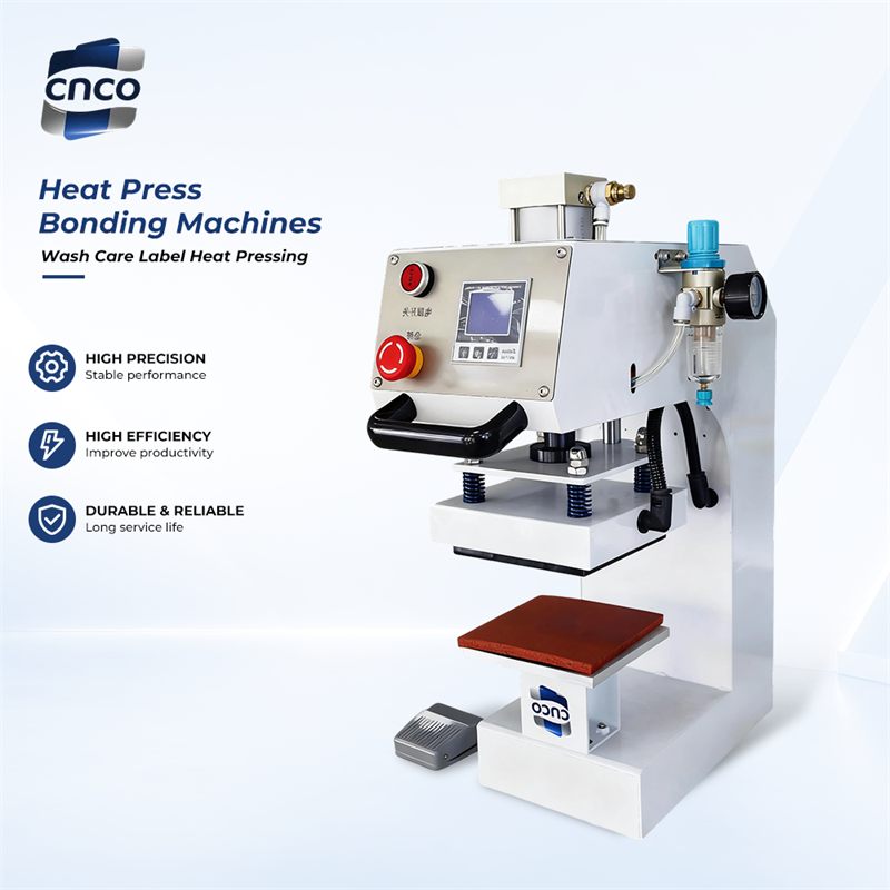 Factory CN-705A Compact Desktop Pneumatic Heat Press Machine Digital Temp Control Garment Wash Care Label Heat Transfer Press