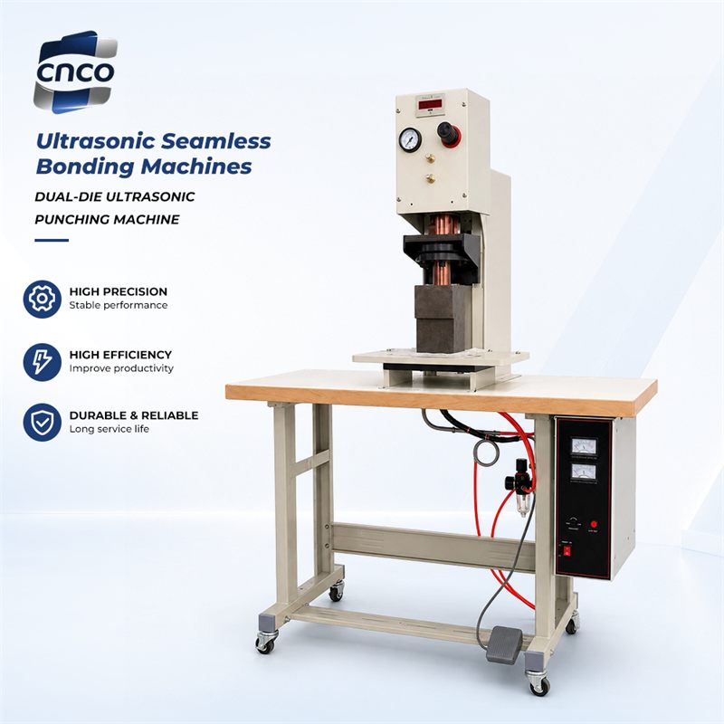 CNCO New 20KHz Ultrasonic Seamless Punching Machine Dual-Die Design Clean Sealed Edge No Loose Fibers Garment Processing Machine