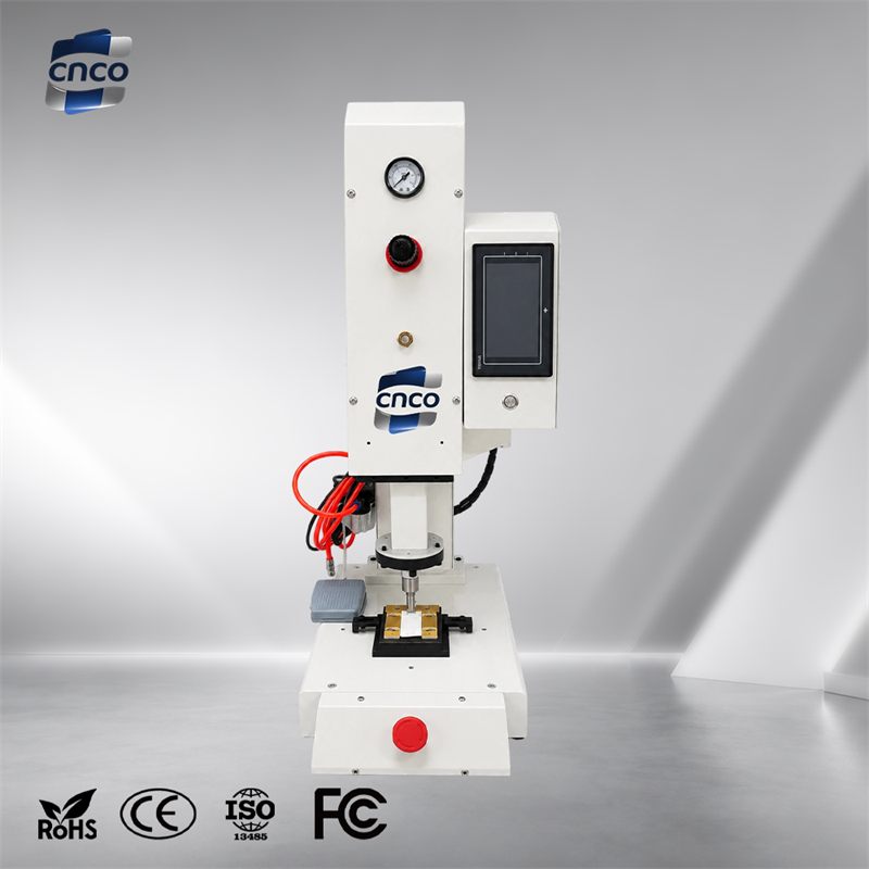 Safe Emergency Stop Ultrasonic Spot Welder Touch Screen Control Stable Performance Garment Shipping Mark Spot Making Machine