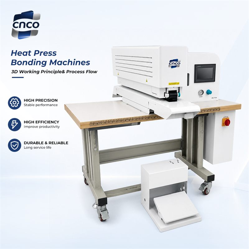 HMI Touch Screen 2700W 0.5MPa Pneumatic Fold Over Bonding Machine 0-7cm/s Adjustable Speed Garment Hem Folding Press Machinery