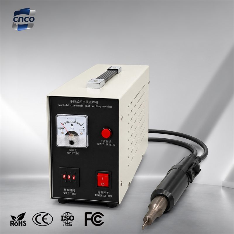 CNCO Portable Hand Trigger Ultrasonic Spot Welding Machine Interchangeable Horns Ultrasonic Welder for Textile Label Processing